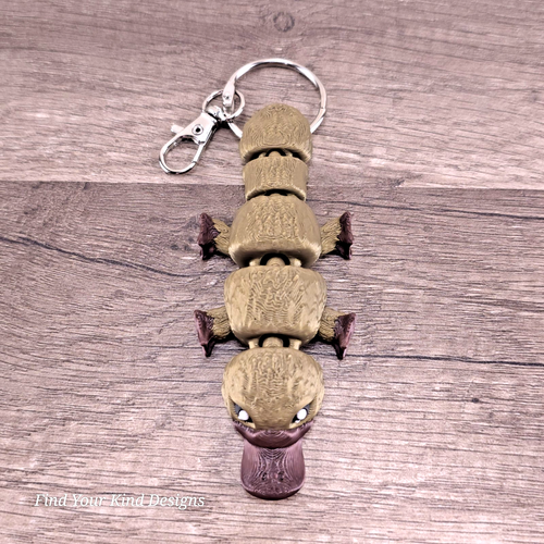 Mini Platypus Keychain 3D Printed – 4" Articulated Flexi Fidget Toy Gift - Picture 4 of 5