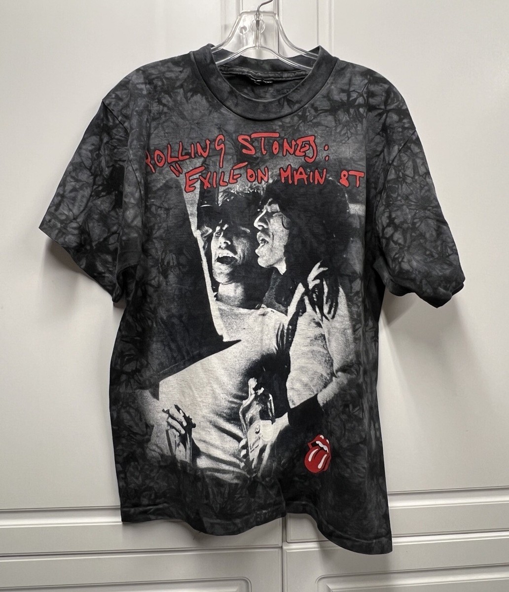 Rolling Stones Exile On Main St Tie Dye Black Single Stitch T