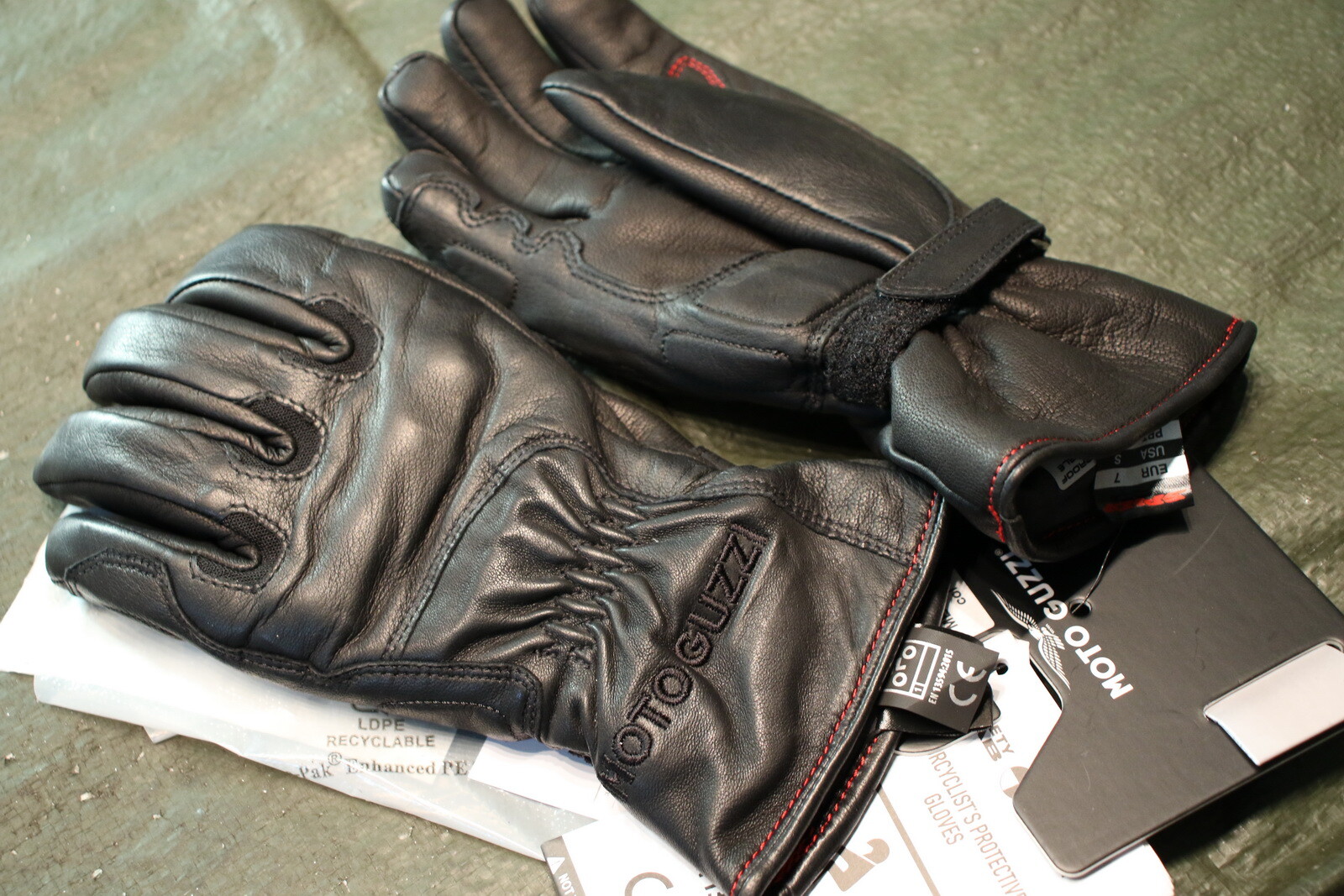 O3) MOTO GUZZI Metropole Guanti in pelle taglia S (7) 606885m01lg GLOVES