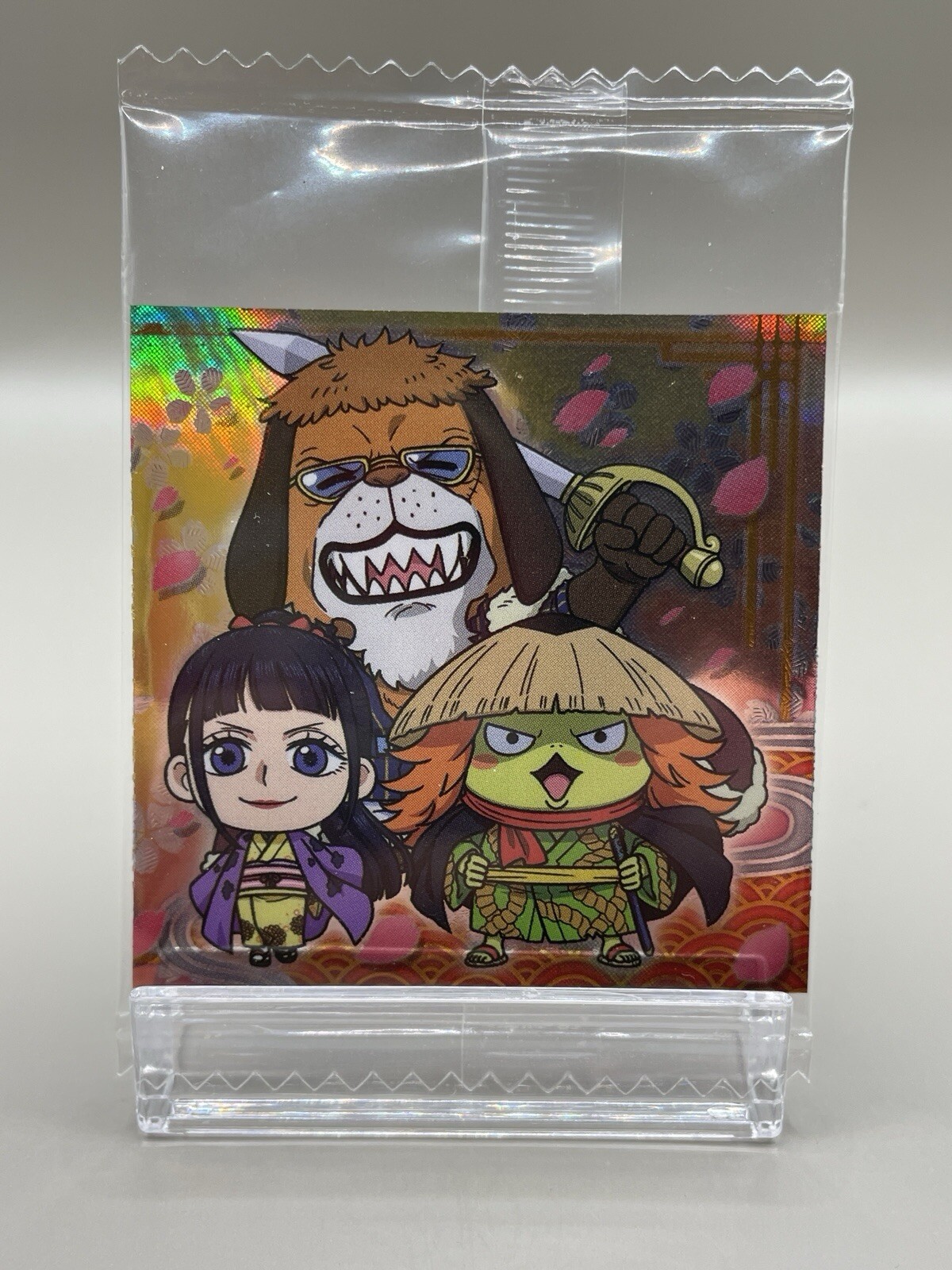 One Piece Wafers Inuarashi Okiku Kawamatsu pegatina sello anime japonés Bandai