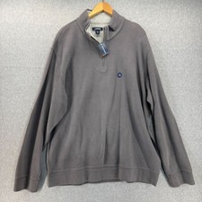 Lands' End Men's XXL Arctic Gray 1/4 Zip Pullover Bedford Sweater Cotton NWT
