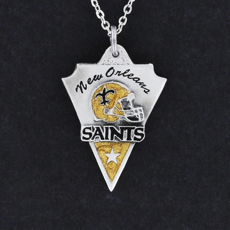 Collar NEW ORLEANS SAINTS - Dije de peltre en cadena NFL Fútbol Fleur de Lis Foto 2 de 4