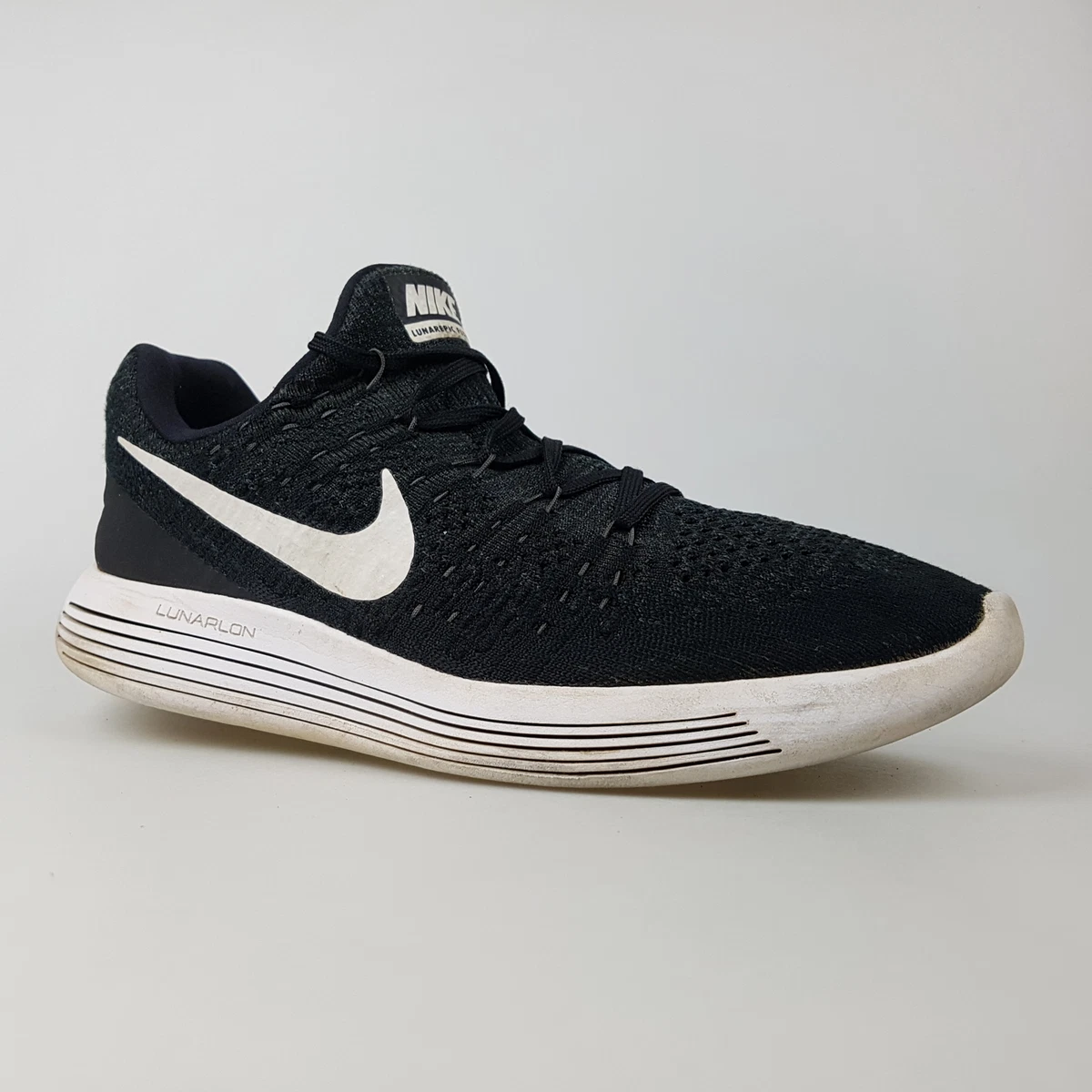 Men s NIKE Lunarepic Flyknit 2 Sz 9.5 US Runners Black 3