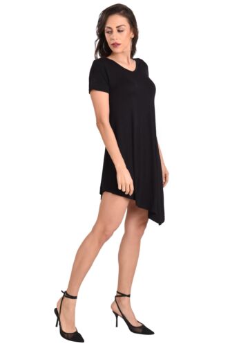 Casual Dress Short Sleeve Black, Small to 2XL - Picture 3 of 5