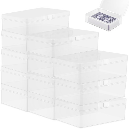 12Pcs Card Storage Box Clear Plastic Trading Card Storage Box Portable Organizer - Picture 9 of 10