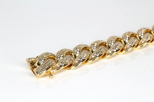 Men’s Real Miami Cuban Bracelet 14kGold Over Stainless Steel 16mm Iced - Picture 4 of 8