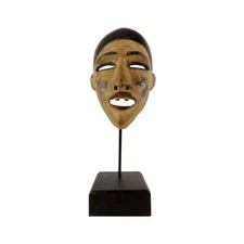 Bakongo Painted Villi Mask on Custom Stand Congo