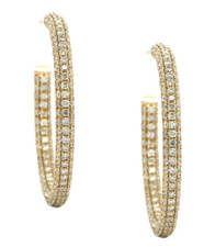3.30ct Natural Round Diamond 14k Yellow Gold Anniversary Wedding Hoops Earrings