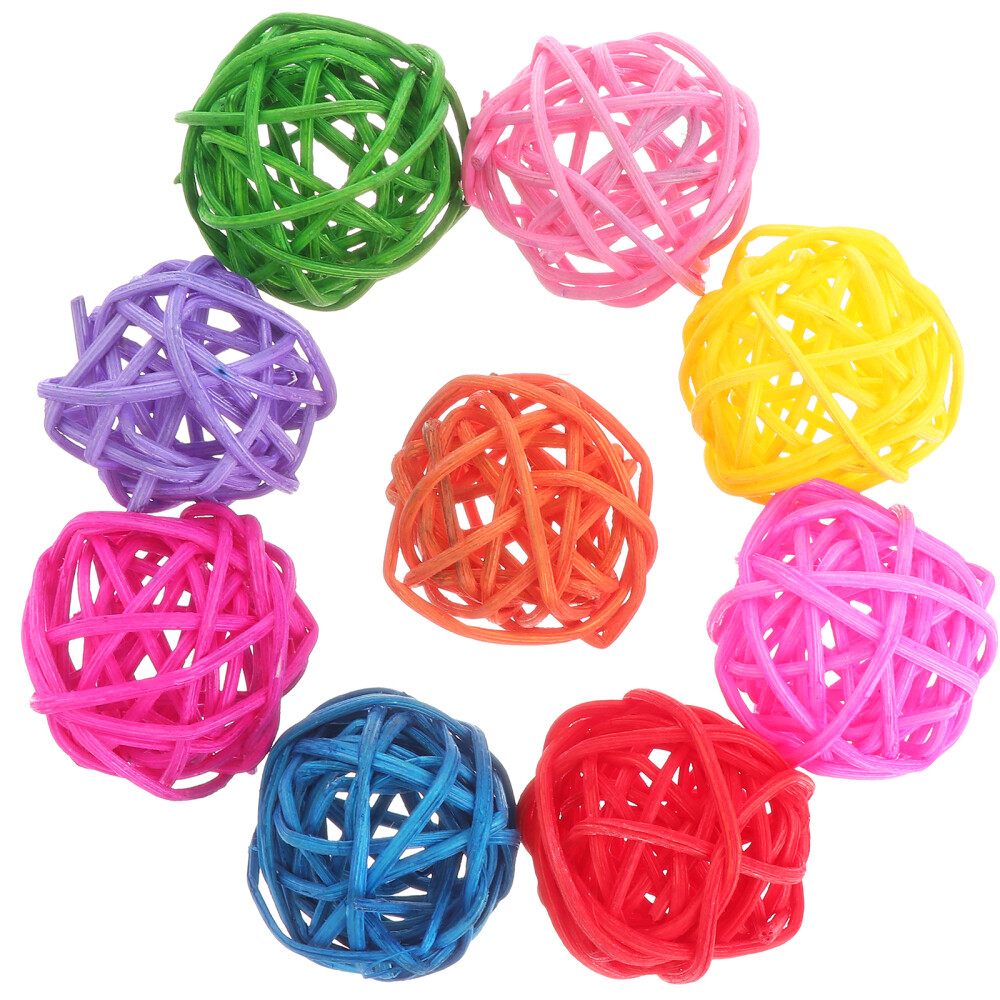 50PCS Rattan Balls Bird Toy Set Parakeet DIY Chewing Toys Pet Supplies