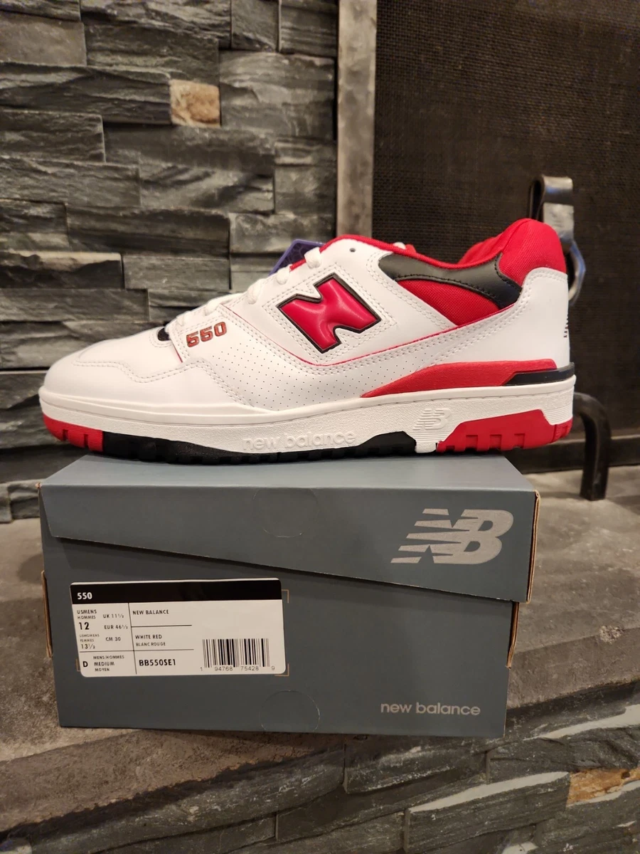 New Balance 550 Team Red White Black Size 12 DEADSTOCK eBay