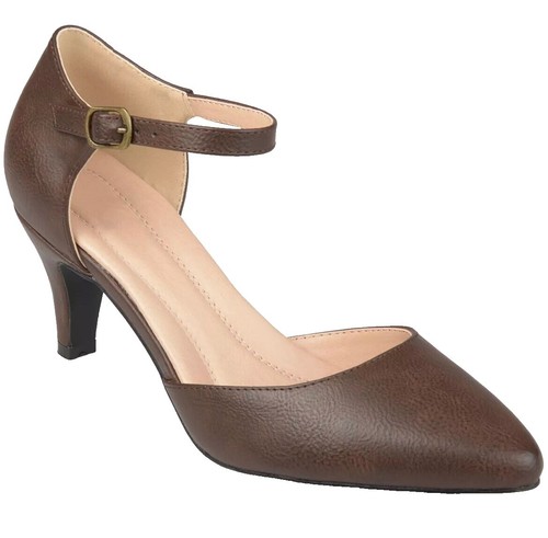 Brinley Co Women's Kori Heels - Faux Suede & Mesh Glitter, Almond Toe, 3 Inch Heel, Slip-On Pumps For Dressy Occasions