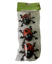 Insect Eggs 3-D Insect Accents Ladybug Plastic Eggs To Fill Snap Together NOS