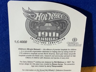 N9-12 HOT WHEELS 19th COLLECTORS CONVENTION - DAIRY DELIVERY