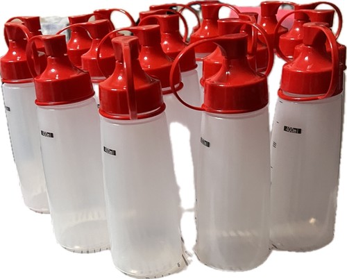 10 Stück klare Quetschflaschen 14 Unzen Gewürz/Basteln Kunststoff mit roter Kappe breite Öffnung - Bild 11 von 14
