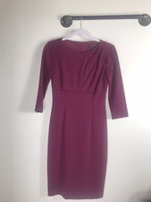 david meister Size 2 bergundy 3/4 sleeve sheath dress knee length