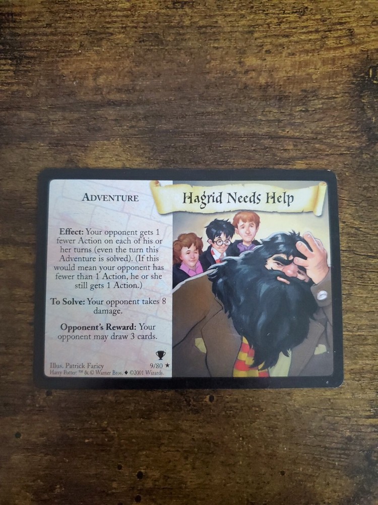 Harry Potter Trading Card Game Hagrid Needs Help 9/80 Rare Adventure TCG