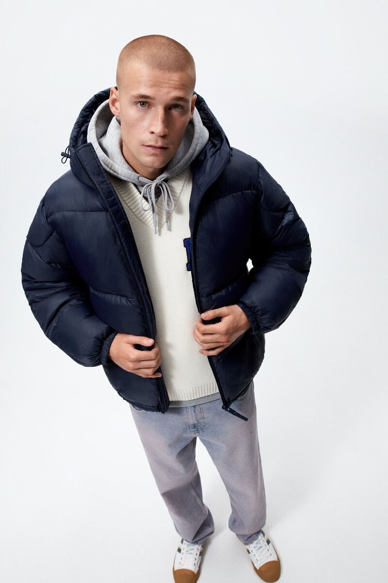 New Zara Water Repellent Puffer Jacket S Navy 5071/300 coat New Zara Water Repellent Puffer Jacket S Navy 5071/300 coat