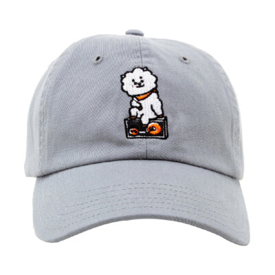 BTS RJ BT21 Line Friends K-Pop Strapback Slouch Dad Cap Hat-Grey