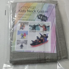 New Genovega Kids Neck and Face Gaiter Infitity Scarf Hiking Face Mask gray