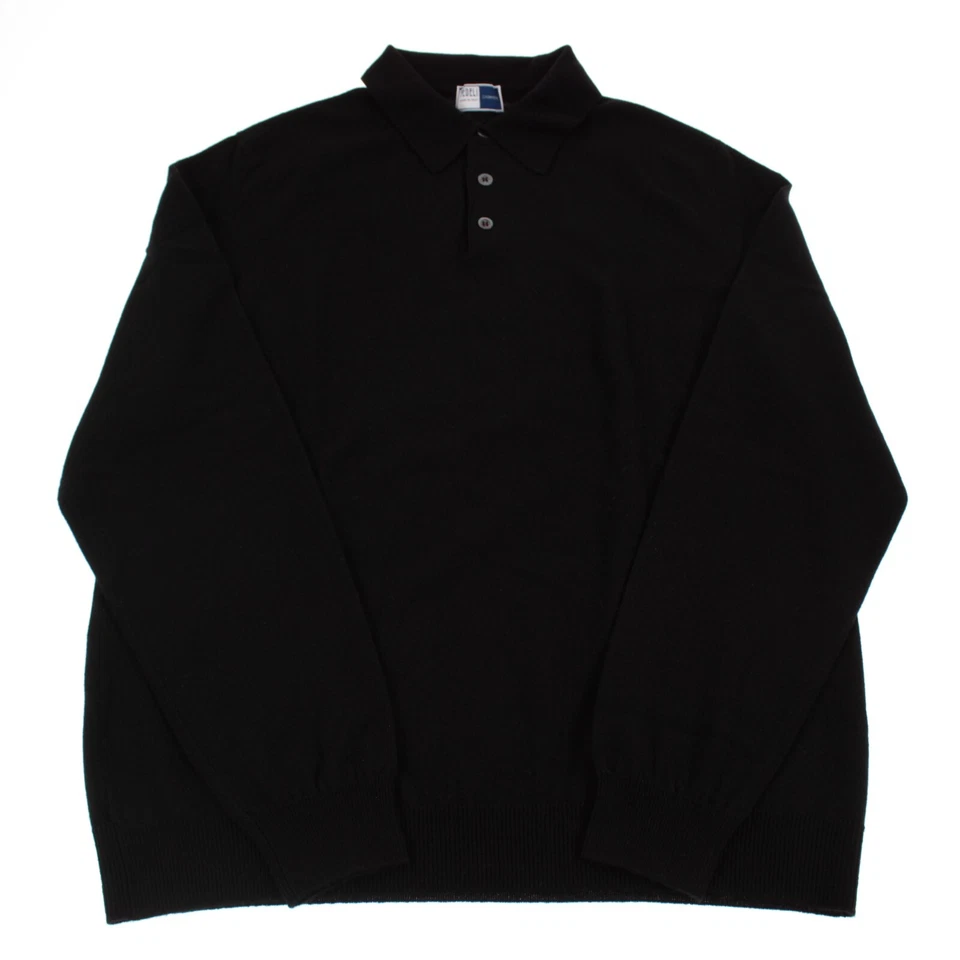 Suéter Polo Fedeli Nuevo sin Etiquetas 100% Cuello Cachemira Talla 58 EE. UU. 3XL Delgado Negro Sólido Foto 4 de 4