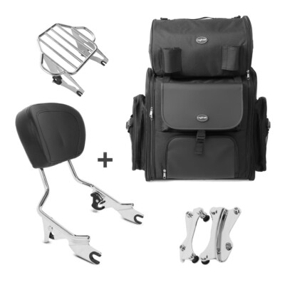 Sissybar KI + Hecktasche für Chopper / Custombikes Limited 14-22 mit Gepäckträge