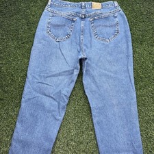 VTG 90s Lee Jeans Womens 16 30x32 Blue Denim Light Wash Relaxed Tapered
