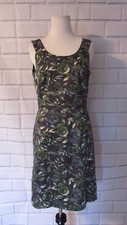 Ann Taylor Loft Dress Size 4 Navy Green Professional Career  Sleeveless Floral