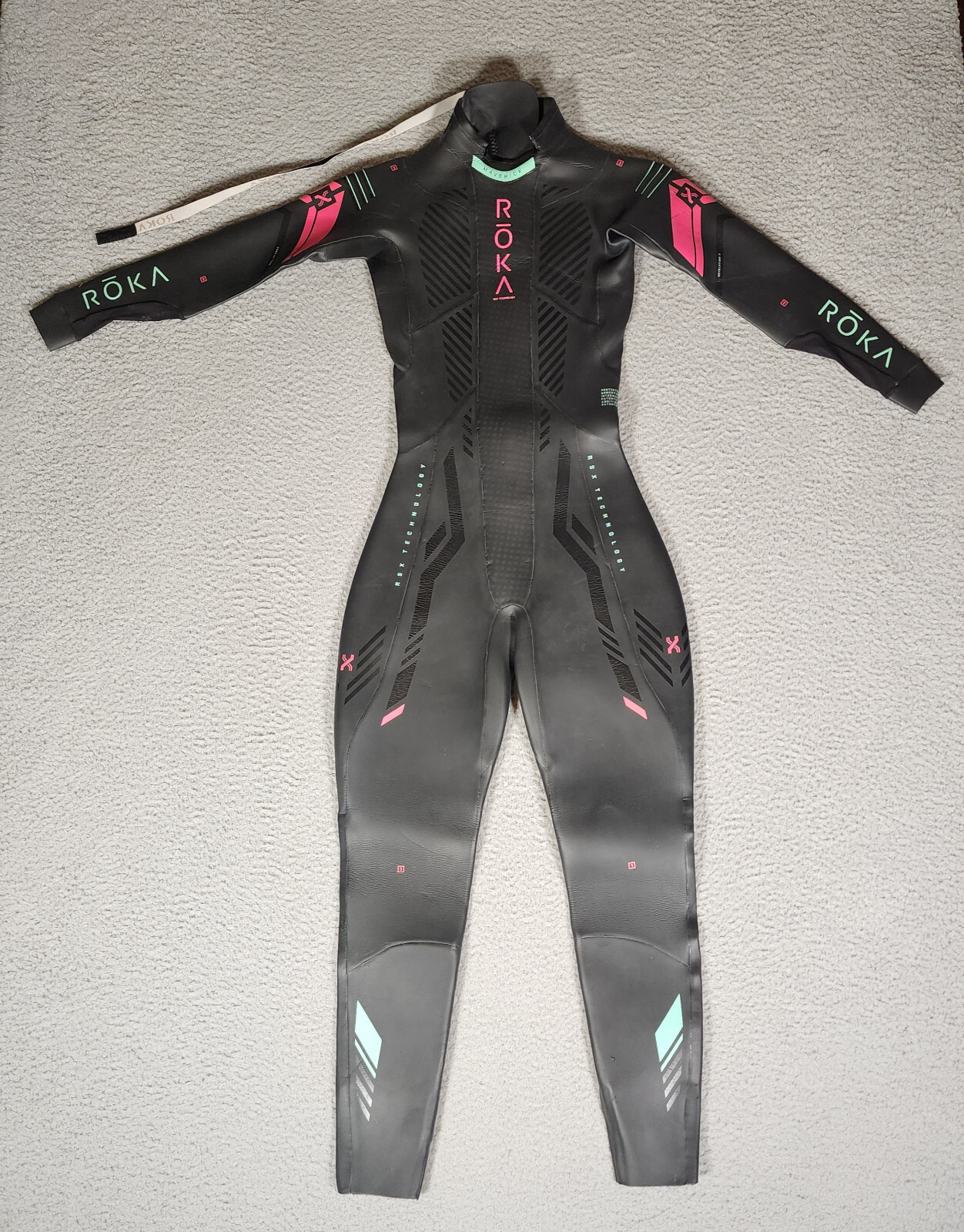 Roka Maverick X Wetsuit Medium Womens Full Body Black Triathlon Vulcanised eBay