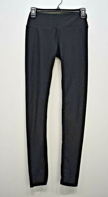 Reebok Women Black Straight Leg Elastic Waist Stretch Fit Pull On Leggings XS