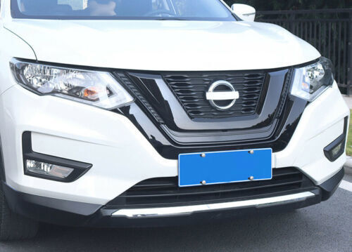 Gloss Black Front Center Mesh Grille Grill Strip Trim For Nissan Rogue 2018-2020 - Foto 11 di 12