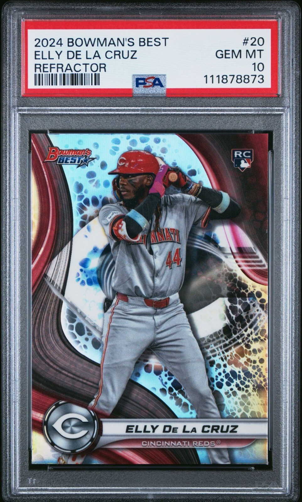 2024 BOWMAN'S BEST WAVE REFRACTOR #20 ELLY DE LA CRUZ ROOKIE PSA 10 RC GEM MINT