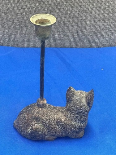 Messing Kerzenhalter Katzenform Distressed Katze Briefbeschwerer, Metall Wohndeko - Bild 5 von 8