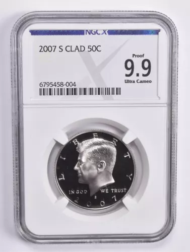 Proof 9.9 UCam 2007-S CLAD Kennedy Half Dollar 50c NGC X NGC