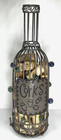 Cork Holder with Corks Decorative Caged Taupe Wine Bottle Shaped