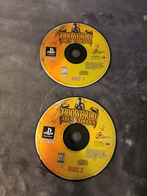 PS1 Oddworld Abe's Exodus Sony Playstation 1  Both Discs Only Tested