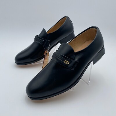 Mascotte Leonardo Black Leather Loafers Dress Shoes Mens 9EEE Italy NEW