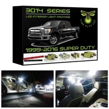 White LED interior lights package kit for 1999-2016 Ford F250 F350 Super Duty