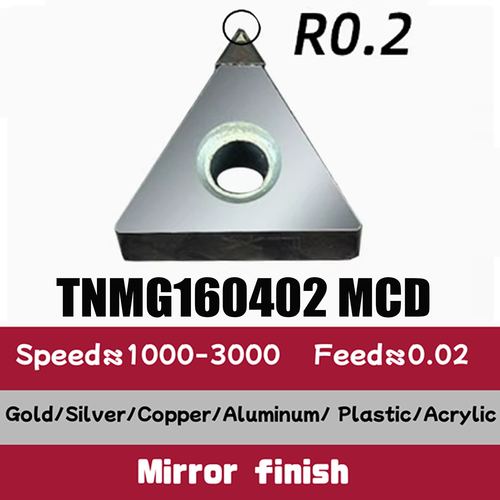 2PCS MCD Single Crystal Diamond Carbide Turning Inserts TNMG160402 Mirror Finish - Picture 6 of 6