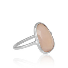 Rose Chalcedony 925 Sterling Silver Engagement Rings Jewelry For Women Engegment