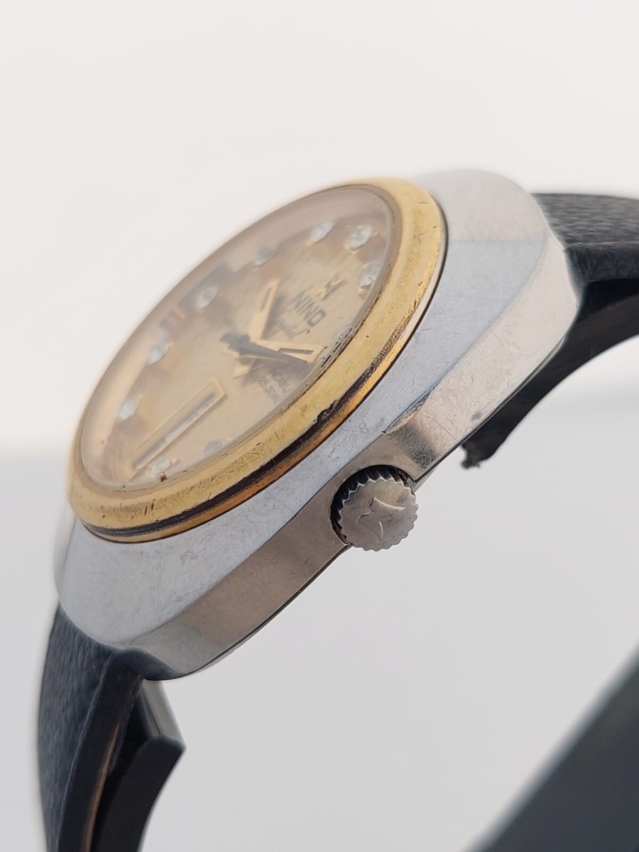 NINO Automatic CRYSTAL N-44 INCABLOC Day-Date Vintage watch Rare