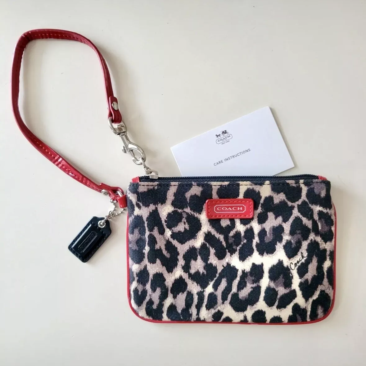 Leopard & Red Patent Clutch Bag