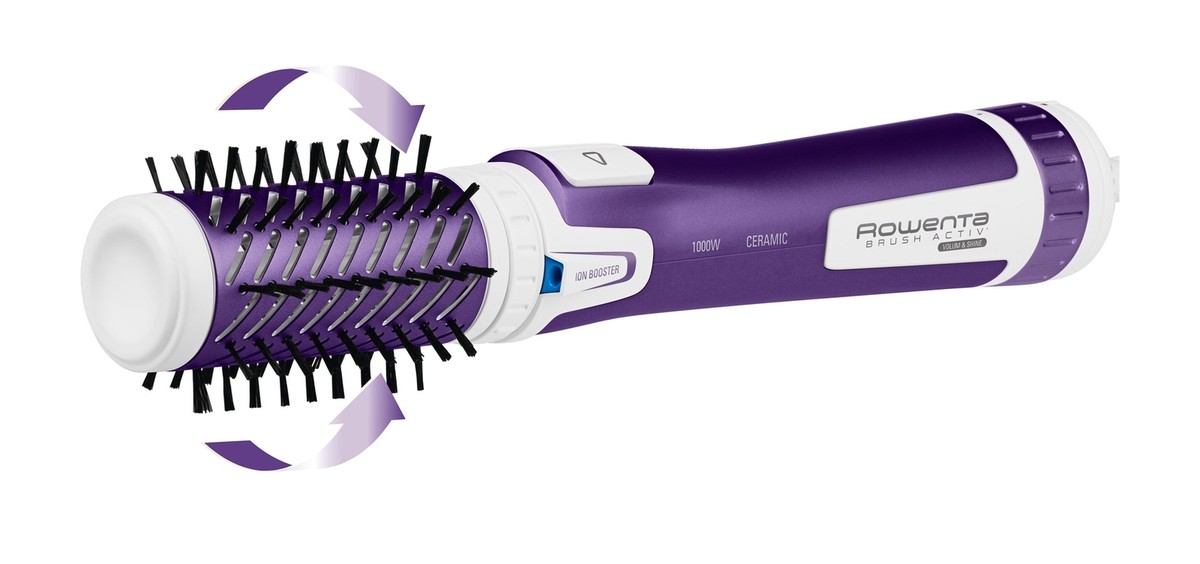 Rowenta Brush Activ Volume & Shine Cf9530 Brosse Soufflante À Air Chaud À Chaleur Violet, Blanc 1000 W 1,8 M