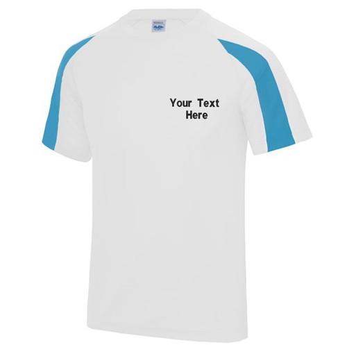 Personalised Custom Embroidered Just Cool Awdis Kids Contrast cool T-Shirt Sport - Picture 6 of 20