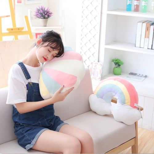 Adorable Bolster 2x Chair Cushion Plush Stuffed Toy Back Cushion for Home Chair - Picture 7 of 12