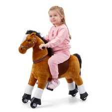 Lil  Jumbl Small Ride on Horse, Kids Ride on Toy w/Sounds  Wheels Off-White 