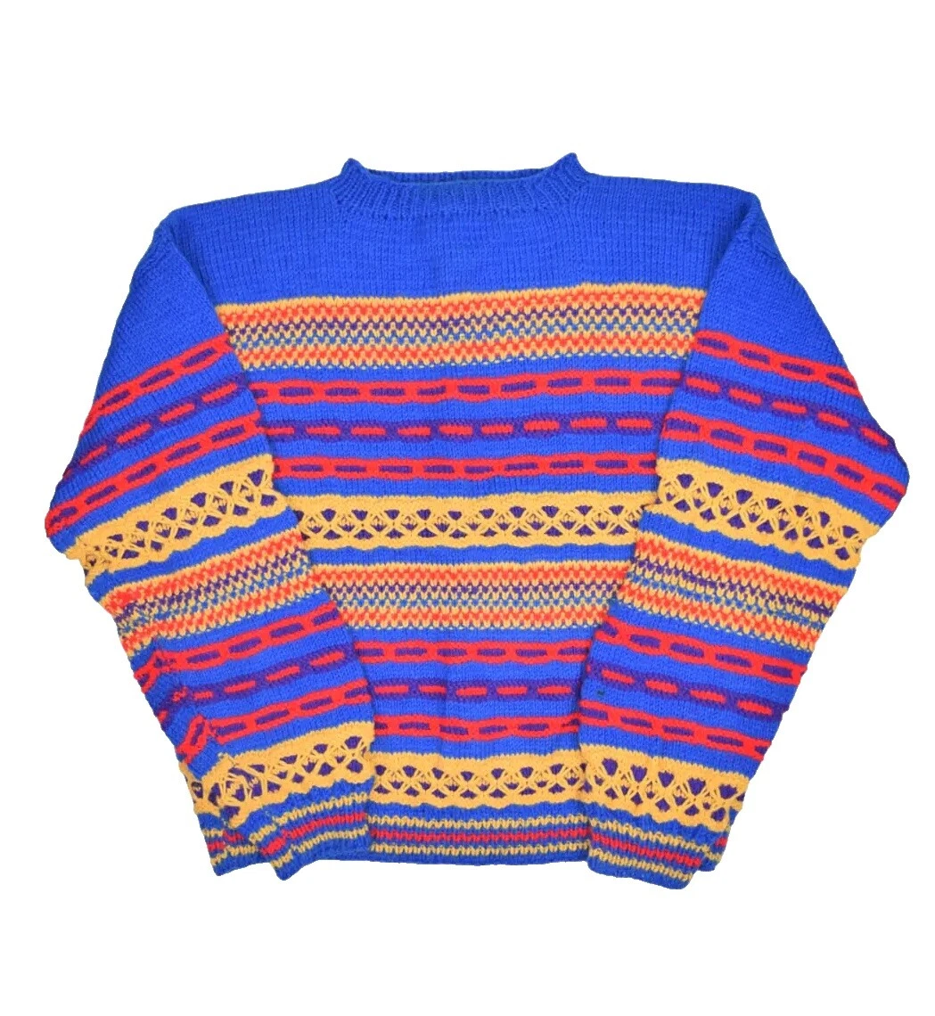 Multi-Color 100% Wool Vintage Sweaters for Men