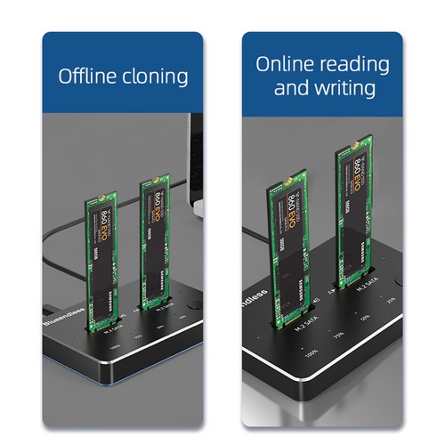 DB280S USB 3.1 Dual-Bay SSD Docking M.2 SATA Reader (EU-Stecker) - Afbeelding 5 van 11