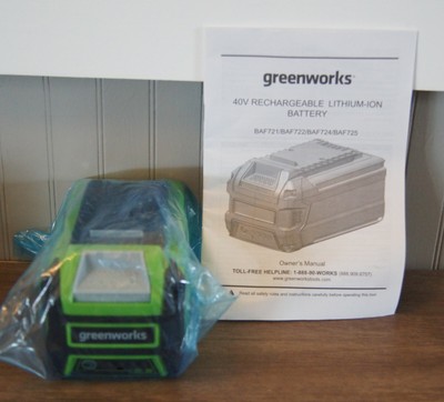New Greenworks 40 Volt Li Ion Max 2 5 Ah Battery Model Baf722 Open Box 841821052997 Ebay