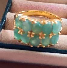 925 Sterling Silver Ring Oval Emerald 5x4mm Natural Gemstone Jewelry Size 9