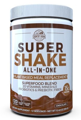 All-in-One Super Shake Meal 15g Plant Protein Dietary Supplement with Superfo...